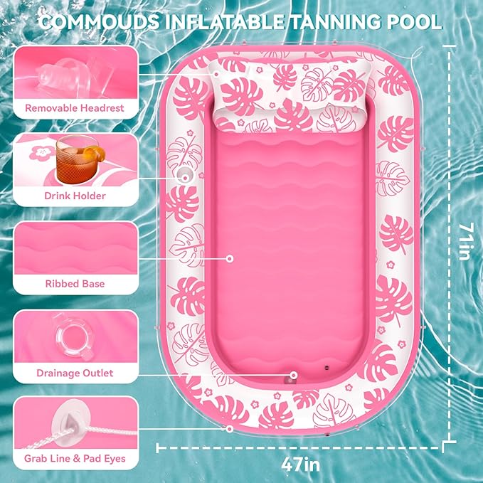 Inflatable Tanning Pool Lounger Float - Image 5