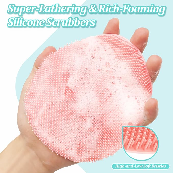 Silicone Bath Gloves 2PCS, 360° Anti-Slip Silicone Body Scrubber - Image 3