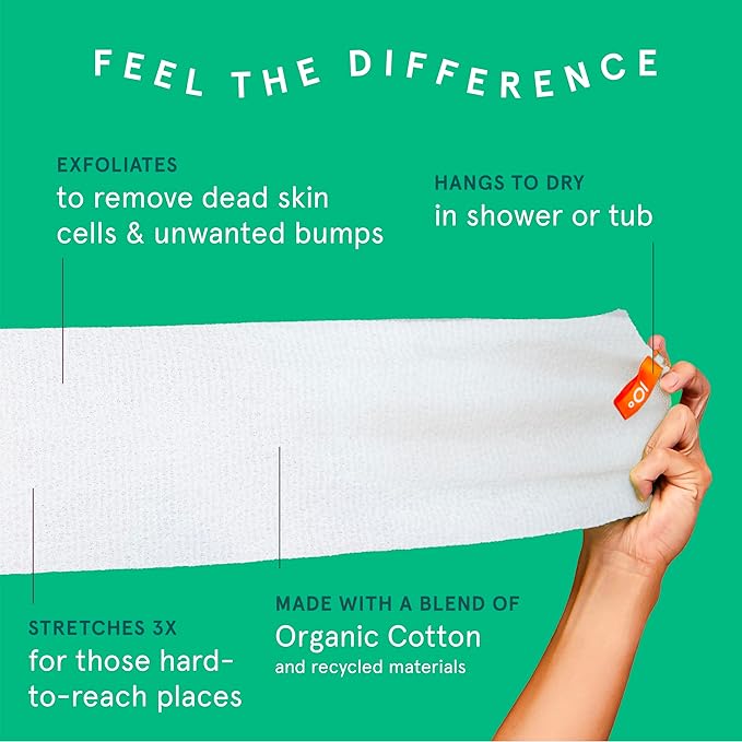Cleanlogic Body Exfoliating Cloth, Stretchy Organic Sustainable Cotton - Image 2