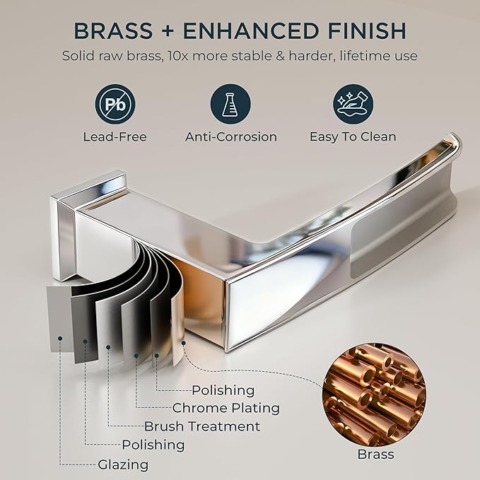 FORIOUS Waterfall Bathtub Faucet Set 3 Hole Chrome, 2 Handle Deck Mount Roman - Image 5