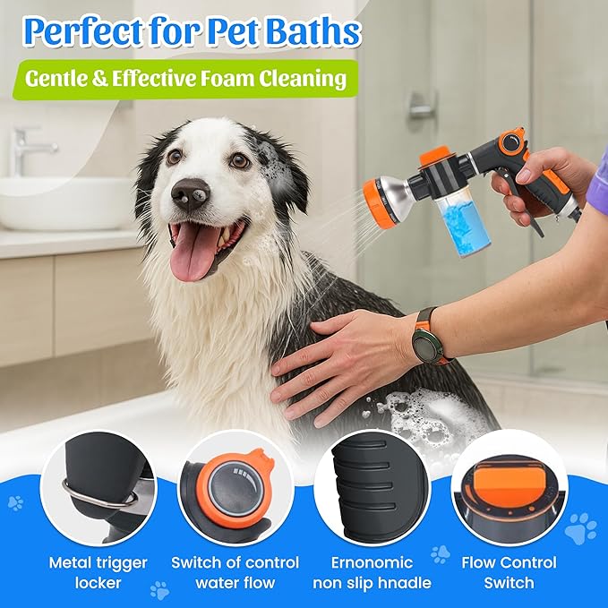 Dog Washing Hose Attachment–ALL IN ONE Dog Bath Supplies, Hose Soap Sprayer - Image 2