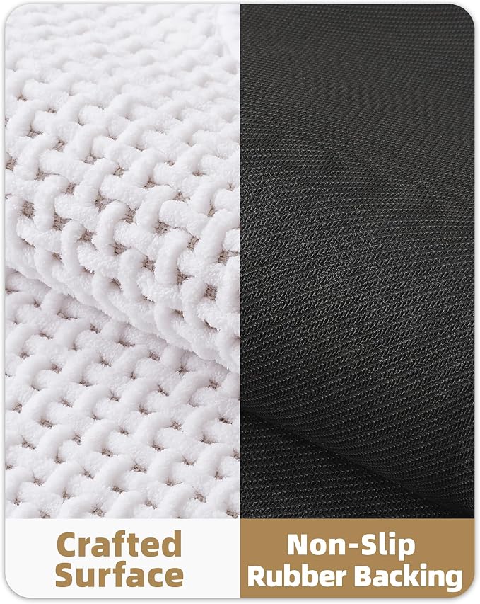 Color&Geometry Rubber Backed Waffle Bath Mat Non Slip Machine Washable Bathroom - Image 4