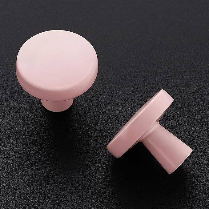 Ravinte 10 Pack Drawer Pulls 1-1/4 Inch Pink Kitchen Cabinet Knobs Solid Round - Image 2