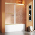 Bathtub Sliding Door 60" W x 56" H, Tub Shower Door, Frameless Bypass Double by Foskbaths