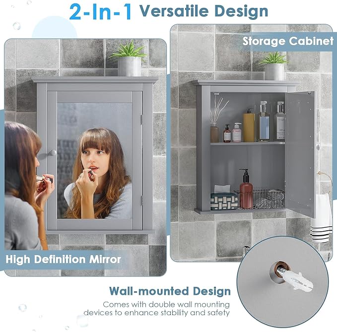 Safeplus Grey Medicine Cabinet - Image 4