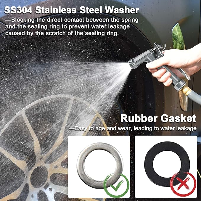 Hose Nozzle 2 Pack, Full Size Pistol Grip Water Nozzle Sprayer - Image 5