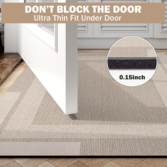 Non Slip Long Bathroom Runner Rug Bath Mat, Rubber Backing Ultra Thin Bathroom - Image 3