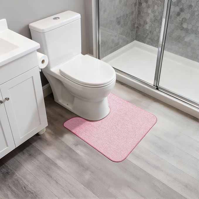 Toilet Rugs U Shaped Bathroom Rug, Machine Washable Non Slip Quick Dry Super - Image 6