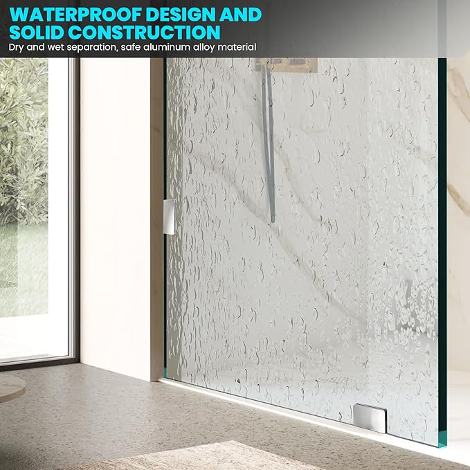 36" W ×78" H Shower Glass Panel, Glass Shower Door Single Panel - Image 4
