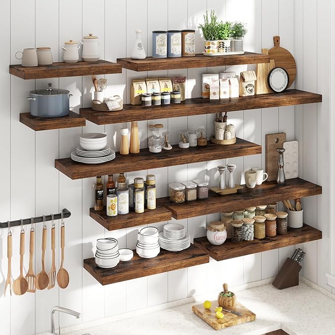 48 Inch Long Floating Shelves for Wall 2 Pack, Easy Install Engineered Wood - Image 7