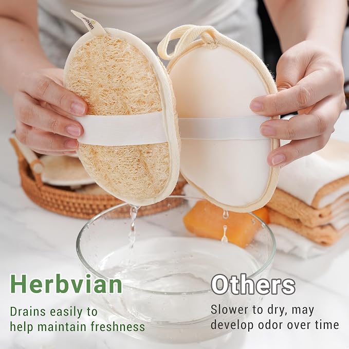 Vietnamese Natural Loofah Exfoliating Body Scrubber Pads, 100% Plant-Based - Image 5