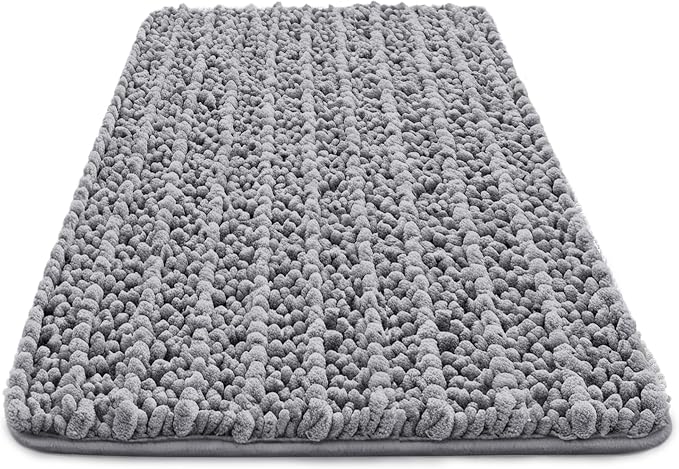 Bathroom Mat Bath Mats for Bathroom 30×20 Grey, Extra Soft Non Slip Absorbent by Unknown