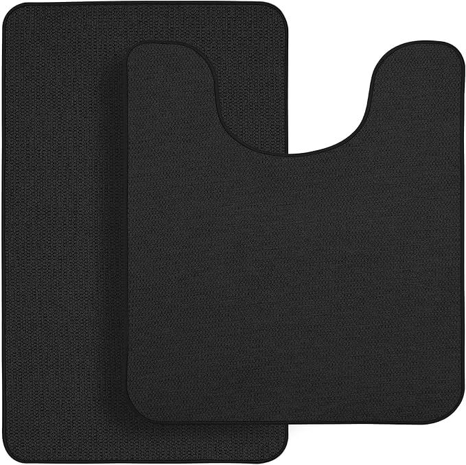 Bathroom Rugs Set 2 Pieces, Thin Bathroom Mats, Toilet Rugs, Quick Dry - Image 7