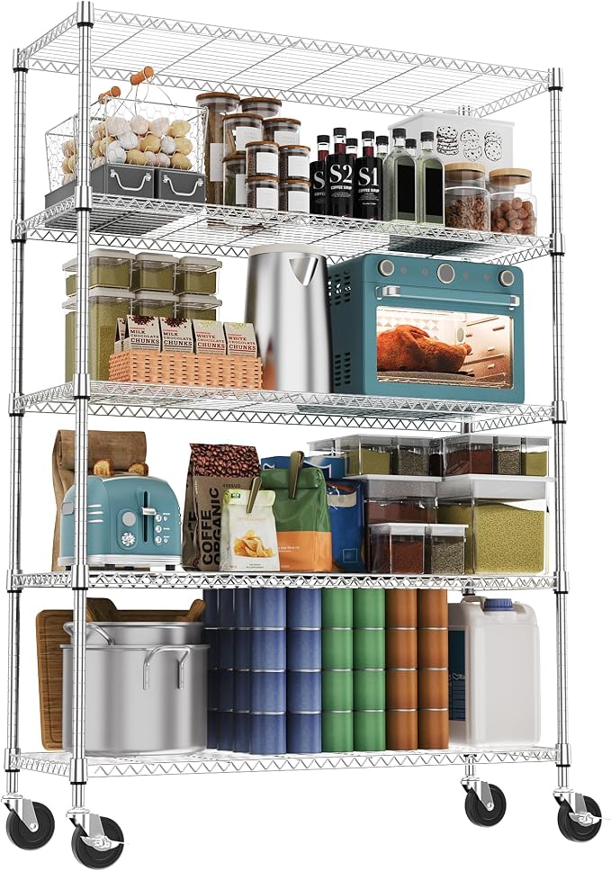 5 Tiers Shelf 1750 lbs Steel Storage Shelving Utility Shelving Unit Steel by MEIGAOPLASTICANDMETALHKCOLIMITED