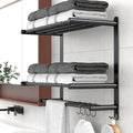 Adjustable 16.9–28" Matte Black Towel Rack by Unknown