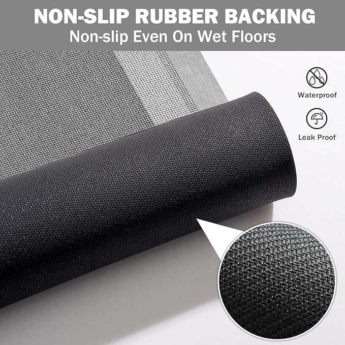 Non Slip Long Bathroom Runner Rug Bath Mat, Rubber Backing Ultra Thin Bathroom - Image 4