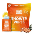 Super Fresh Shower Wipes Large Citrus & Cedar Body Wipes by SuperFreshCo