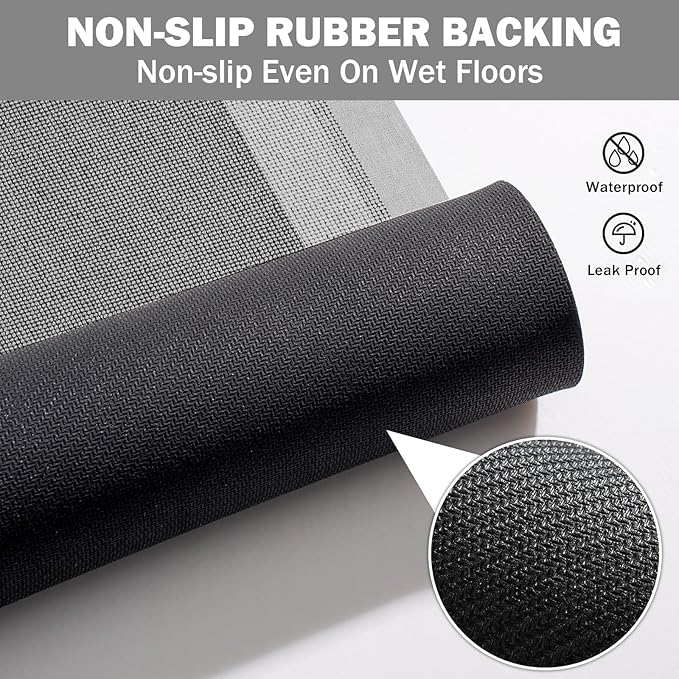 Non Slip Bath Mat, Rubber Backing Ultra Thin Bathroom Rugs Fit Under Door Quick - Image 5