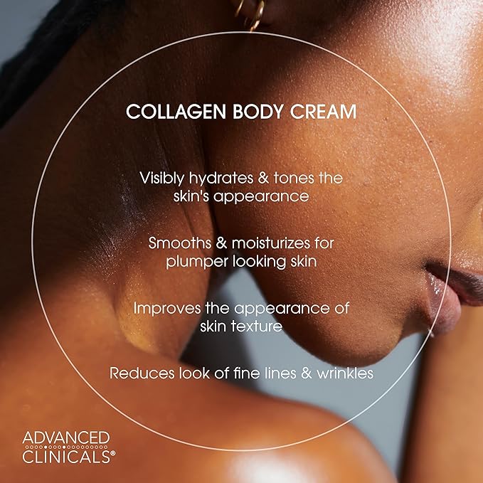Advanced Clinicals Collagen Body Oil + Unscented Collagen Cream Body Lotion & - Image 6