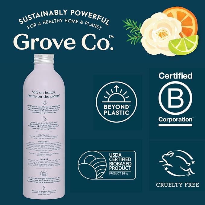 Grove Co. Hydrating Gel Hand Soap Refills Plastic-Free Liquid Hands Cleaner - Image 9