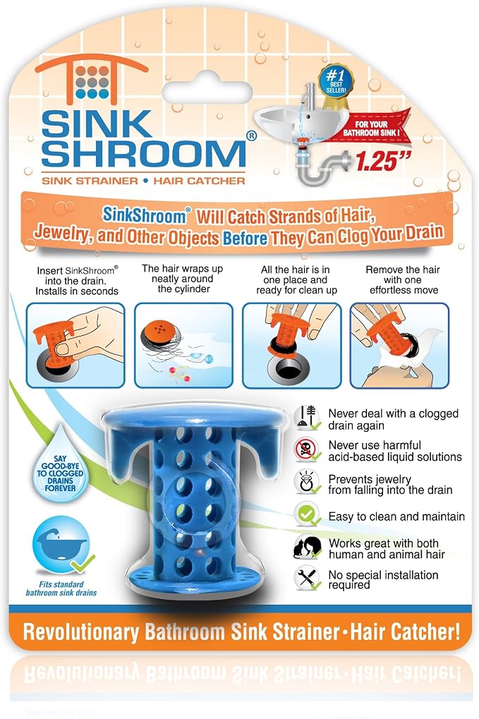 SinkShroom The Revolutionary Sink Drain Protector Hair Catcher/Strainer/Snare by TubShroom
