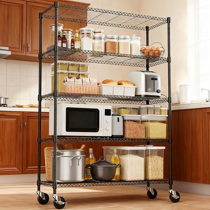 5 Tiers Shelf 1750 lbs Steel Storage Shelving Utility Shelving Unit Steel - Image 5