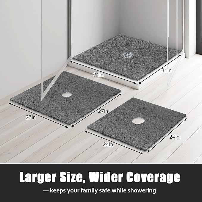 Square Shower Mat Non Slip: 31x31 Inch Extra Large Shower Floor Mat - Image 7