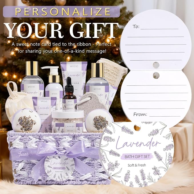 Christmas Birthday Gifts for Women, Lavender Relaxing Spa Gift Baskets for - Image 7
