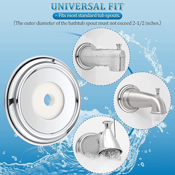 Enhon Metal Tub Spout Cover Ring, Bathroom Faucet Remodeling Wall Plate - Image 5