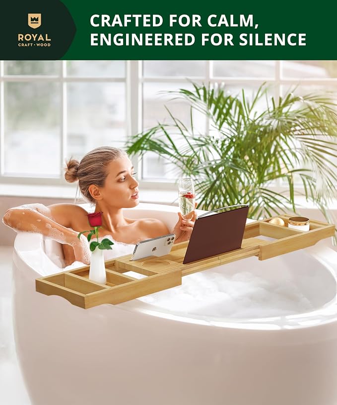 ROYAL CRAFT WOOD Bathtub Tray Caddy - Image 9