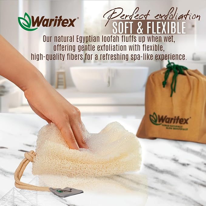 Waritex Premium Natural Egyptian Loofah Sponges, Made from 100% Natural Organic - Image 4