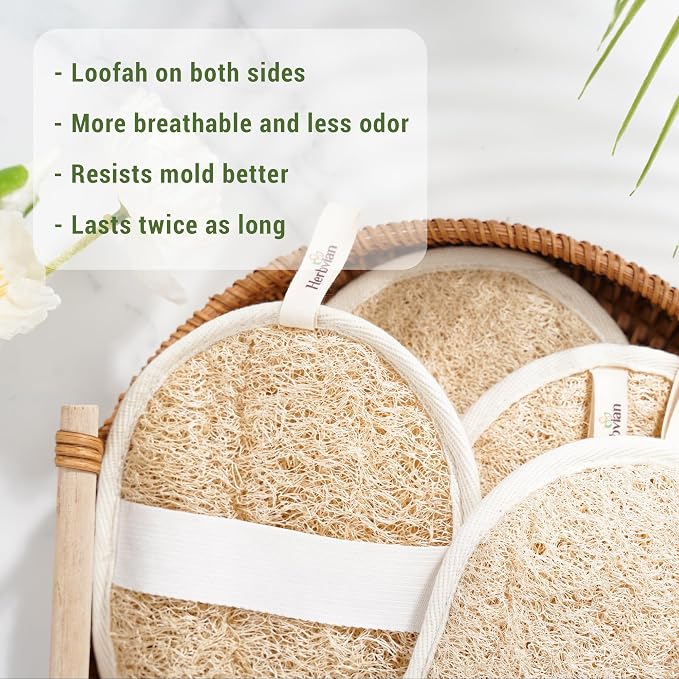 Vietnamese Natural Loofah Exfoliating Body Scrubber Pads, 100% Plant-Based - Image 6