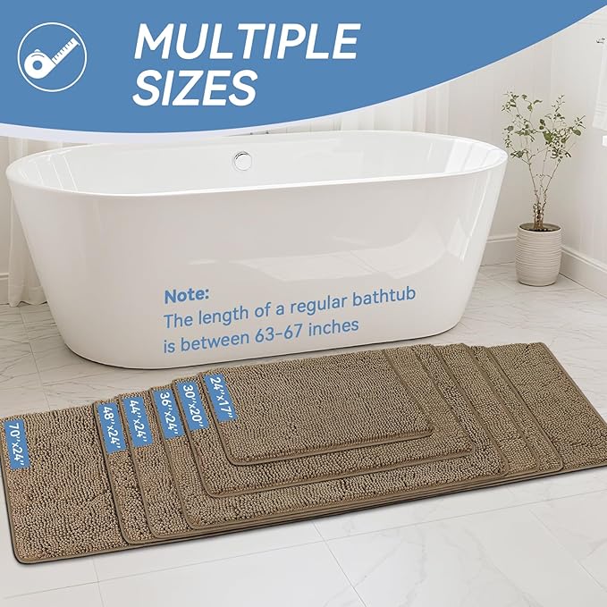 Bcoimo 30"×20" Absorbent Bath Mat, Non-Slip - Image 2