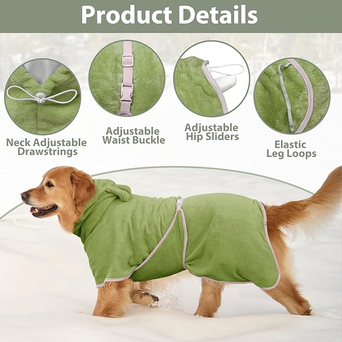 Dog Bathrobe Super Absorbent Towel Robe - Image 3