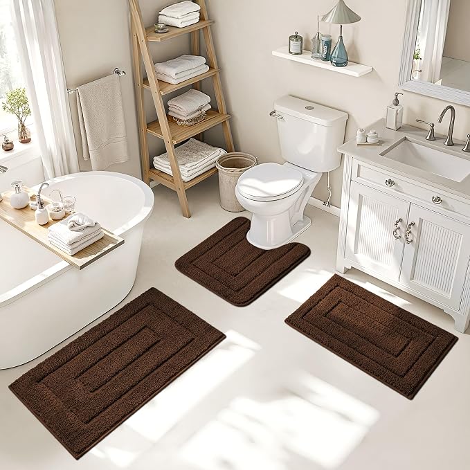 GRANNY SAYS Bathroom Rugs Sets 3 Piece, Soft Absorbent Microfiber Bath Mats - Image 5