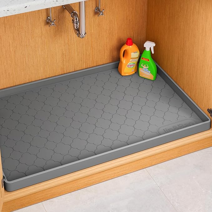 Jin&Bao Waterproof Under Sink Mat 22" x 19", Thick Silicone Mat Cabinet by Jin%26Bao