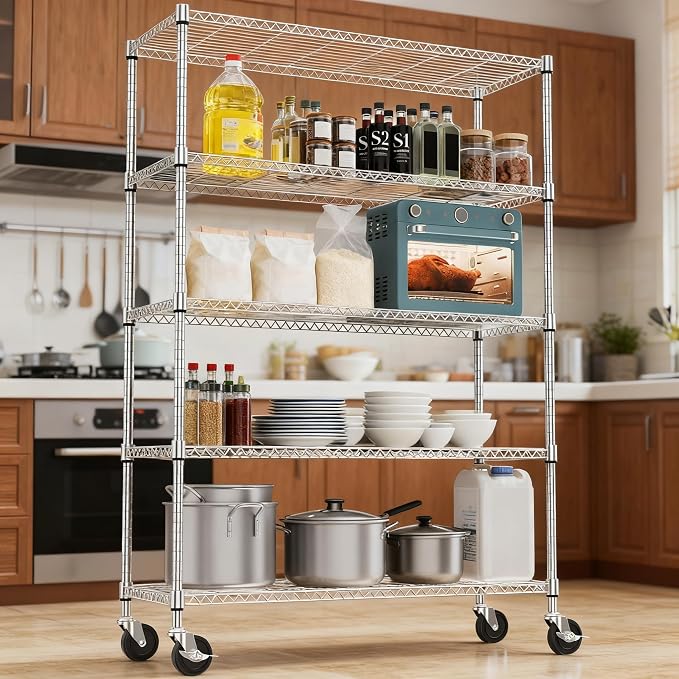 5 Tiers Shelf 1750 lbs Steel Storage Shelving Utility Shelving Unit Steel - Image 6