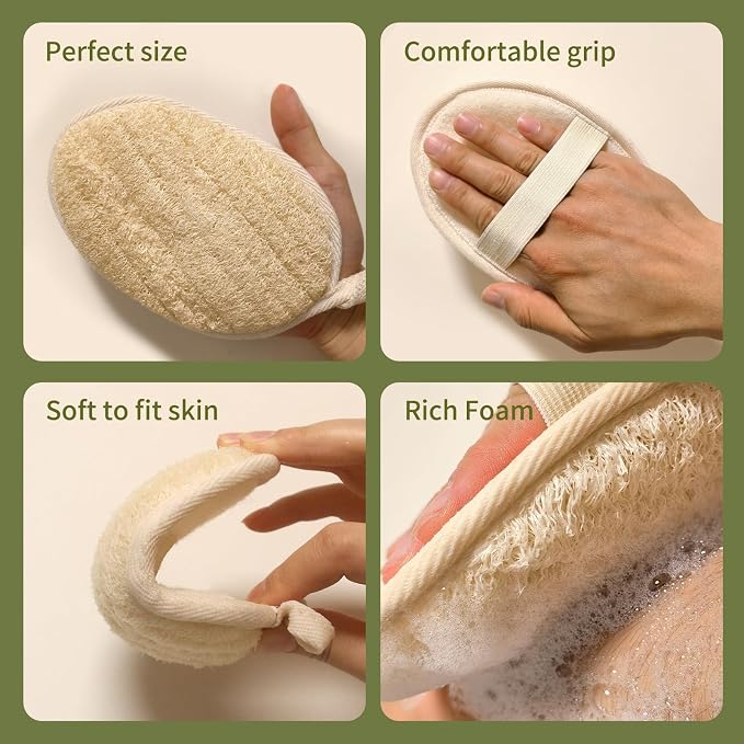 Natural Loofah Exfoliating Body Scrubber, Made from Organic Bath Luffa - Image 2