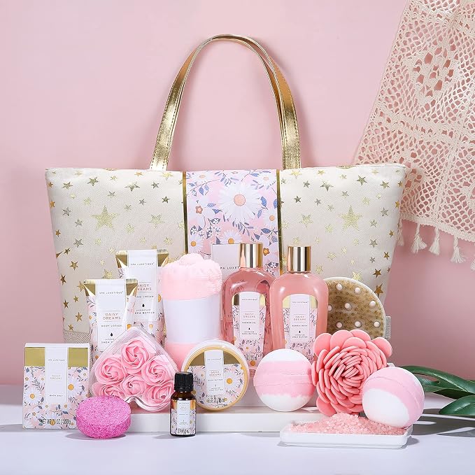 Spa Luxetique Gift Baskets for Women, Dasiy Dream Scented 15pcs Bath Gift Sets - Image 2