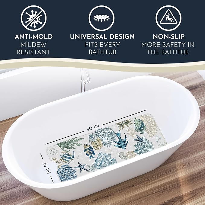 Homerella Baby Bath Tub Mat | Anti Mold Mildew Resistant Non Slip Kids and - Image 2