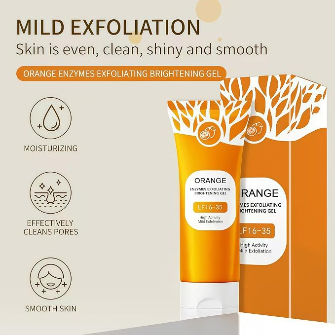 Orange Exfoliating Gel for Face and Body, 2025 Exfoliating Cleansing Gel Scrub - Image 3