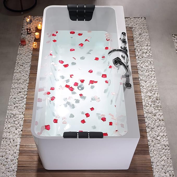 Whirlpool Bathtub 67 in. Acrylic Freestanding Bath Tub Hydromassage Gracefully - Image 6