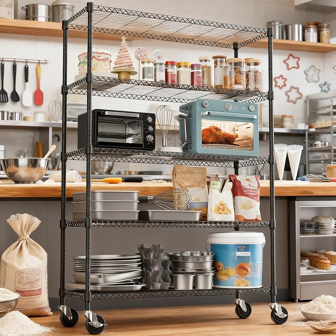 5 Tiers Shelf 1750 lbs Steel Storage Shelving Utility Shelving Unit Steel - Image 6