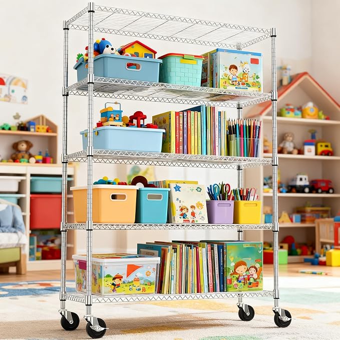 5 Tiers Shelf 1750 lbs Steel Storage Shelving Utility Shelving Unit Steel - Image 5