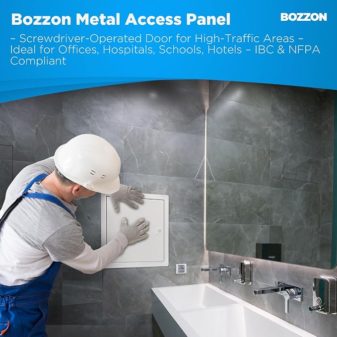 BOZZON Access Panel for Drywall 12 x 12 inch – Metal Door - Image 9