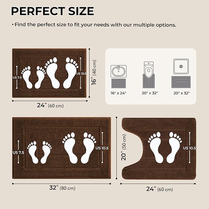 GRANNY SAYS Bathroom Rugs Sets 3 Piece, Soft Absorbent Microfiber Bath Mats - Image 2