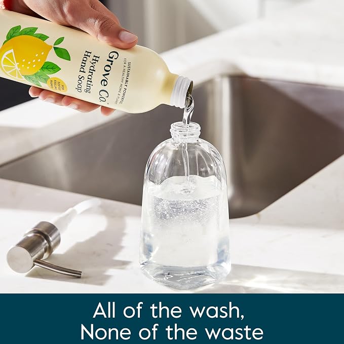 Grove Co. Hydrating Gel Hand Soap Refills + 1 x Reusable Glass Soap Dispenser - Image 5