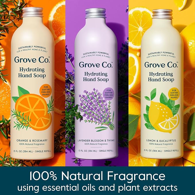 Grove Co. Hydrating Gel Hand Soap Refills Plastic-Free Liquid Hands Cleaner - Image 2
