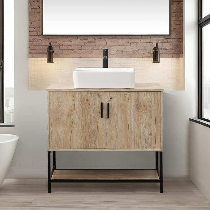 UEV Rustic Oak 36 Inch Bathroom Vanity by YourHomeExcellentVendor