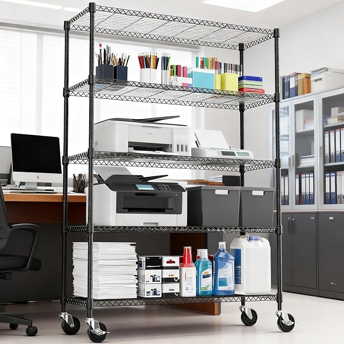 5 Tiers Shelf 1750 lbs Steel Storage Shelving Utility Shelving Unit Steel - Image 2